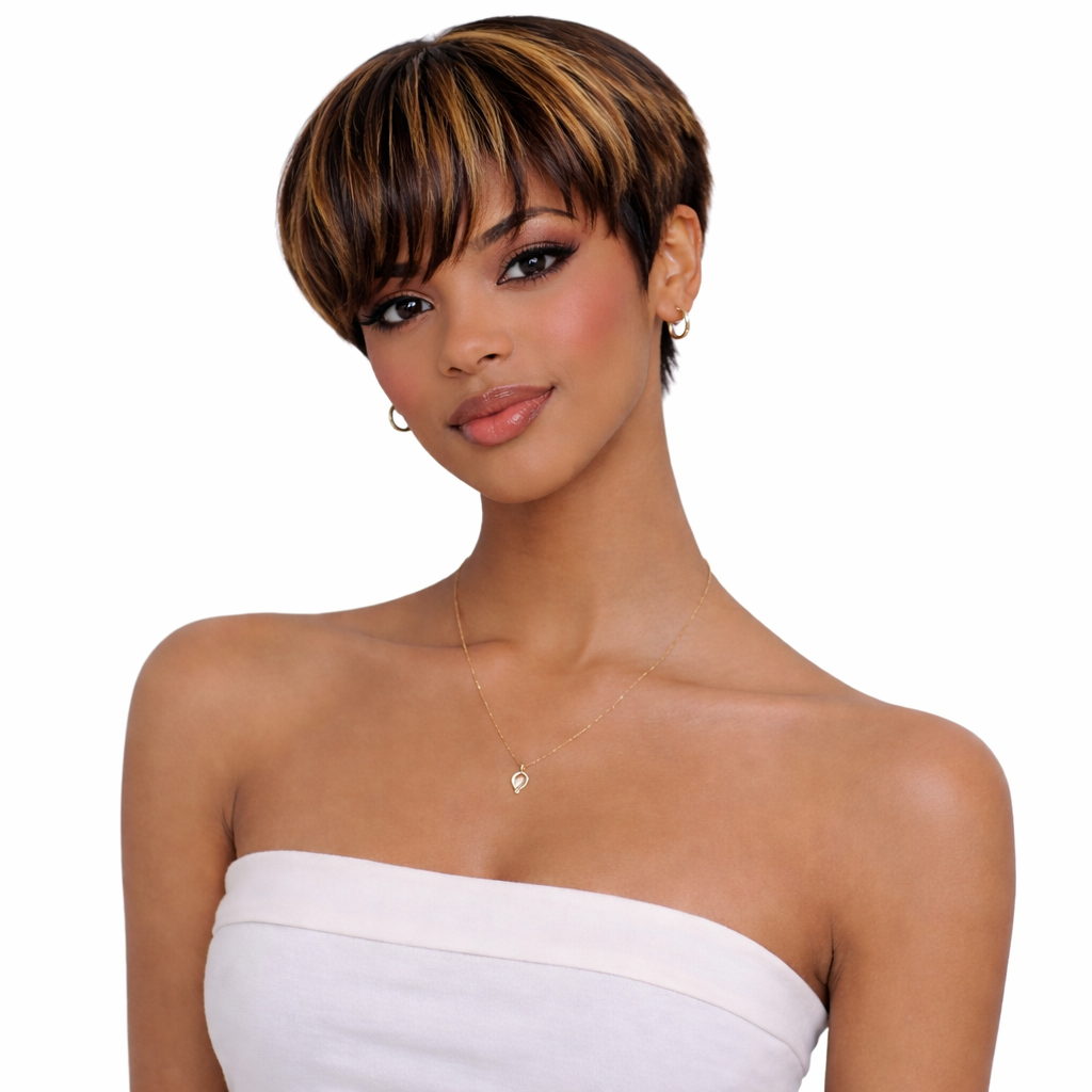 CindiRiver 100% Human Hair Bowl Cut Wig