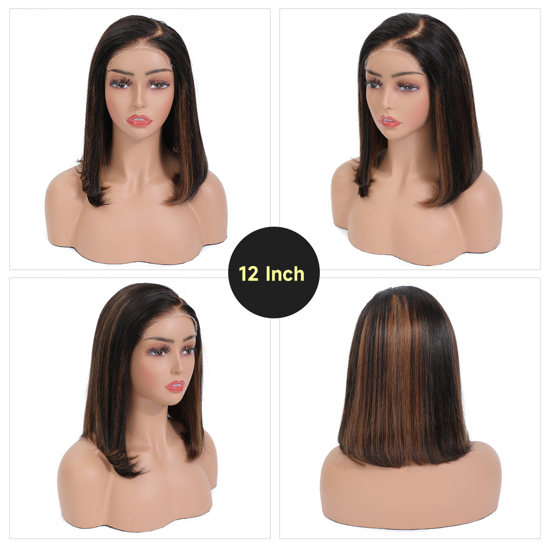 CindiRiver 100% Human Hair Glueless Wig 5x5 HD Lace BOB wig T1B/30 P4/27