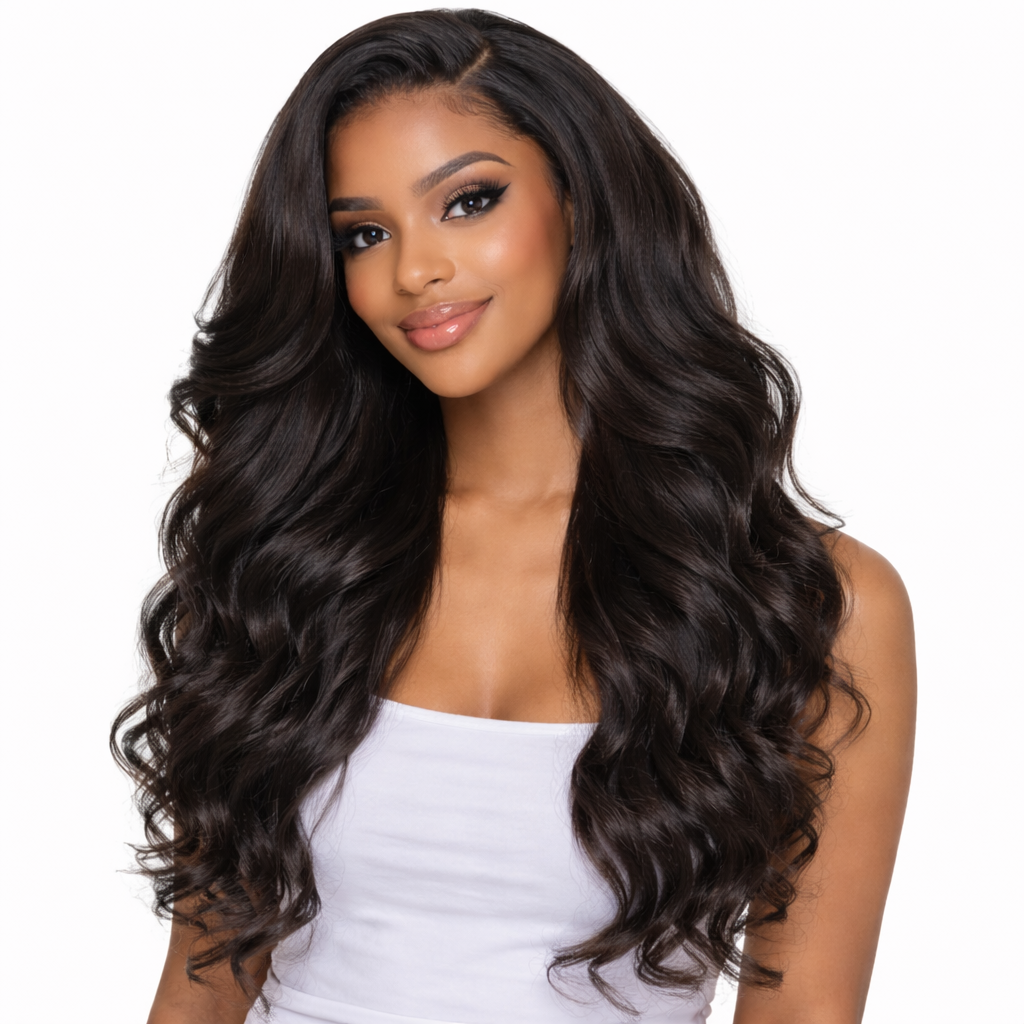 CindiRiver 100% Human Hair Glueless Wig Loose Body Wave