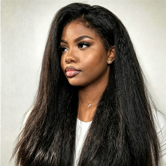 CindiRiver Kinky Straight Human Hair Half Wig – 230% Density – product image 1