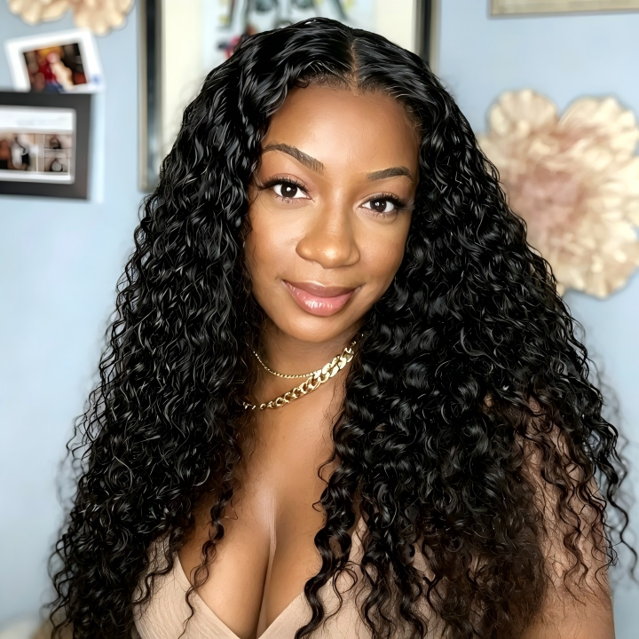 CindiRiver 5×5 HD Lace Water Wave Glueless Wig – 280% Density – product image 1