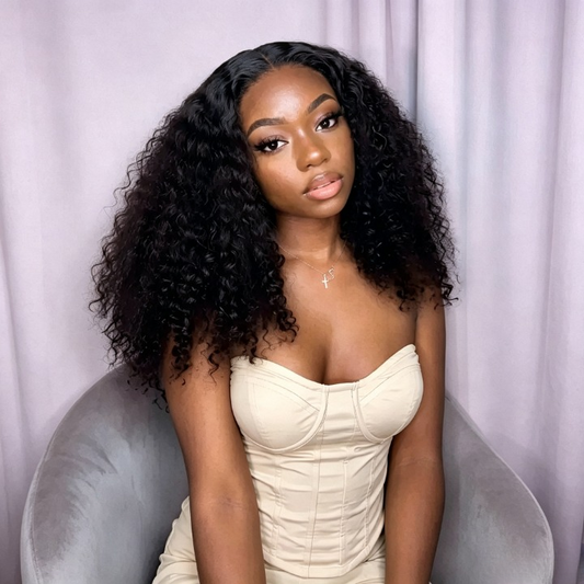 CindiRiver 5×5 HD Lace Jerry Curly Glueless Wig – 280% Density – product image 1