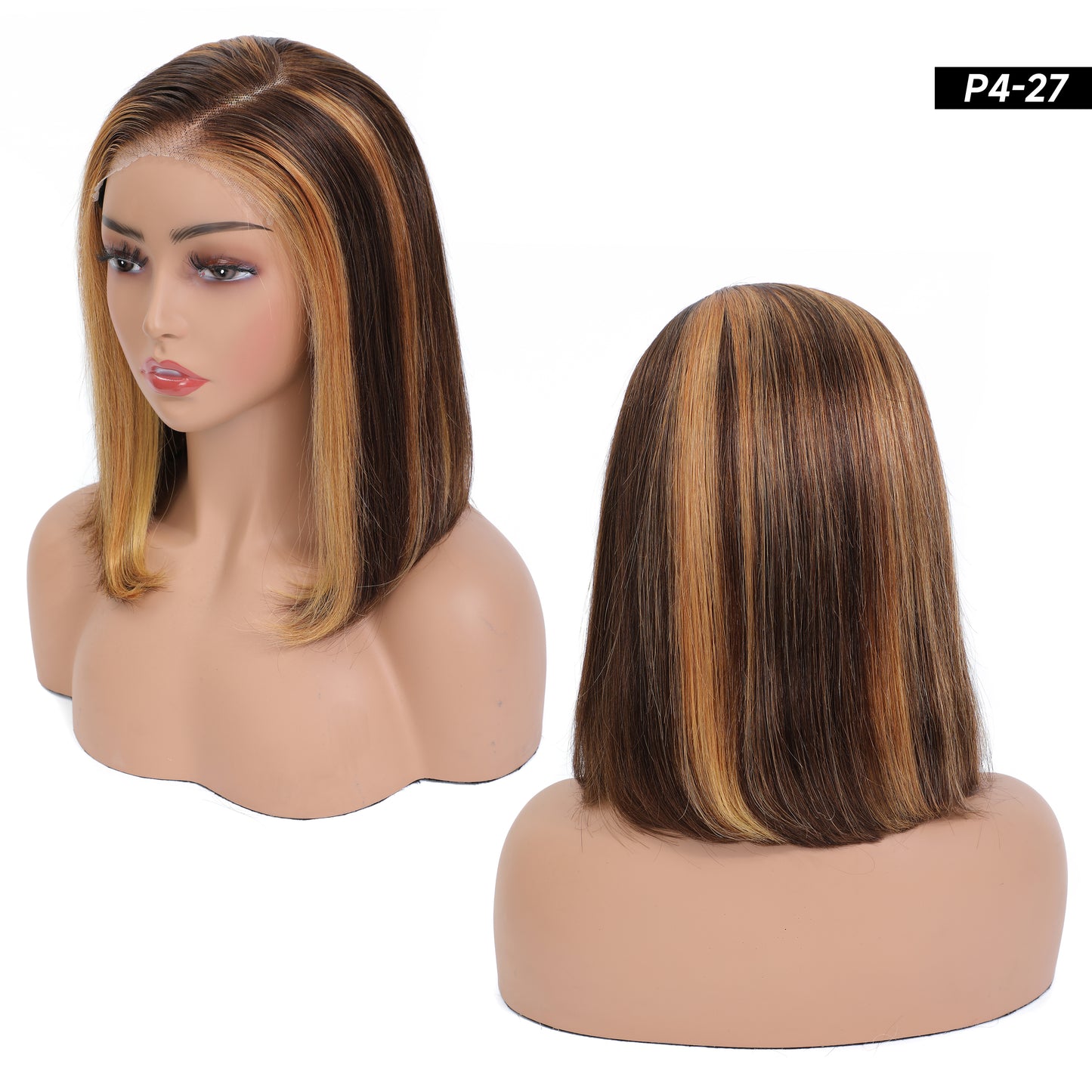 CindiRiver 100% Human Hair Glueless Wig 5x5 HD Lace BOB wig T1B/30 P4/27
