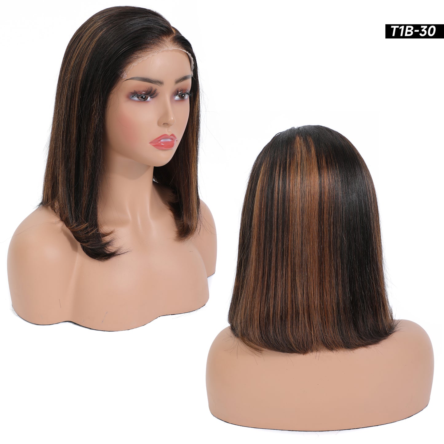 CindiRiver 100% Human Hair Glueless Wig 5x5 HD Lace BOB wig T1B/30 P4/27