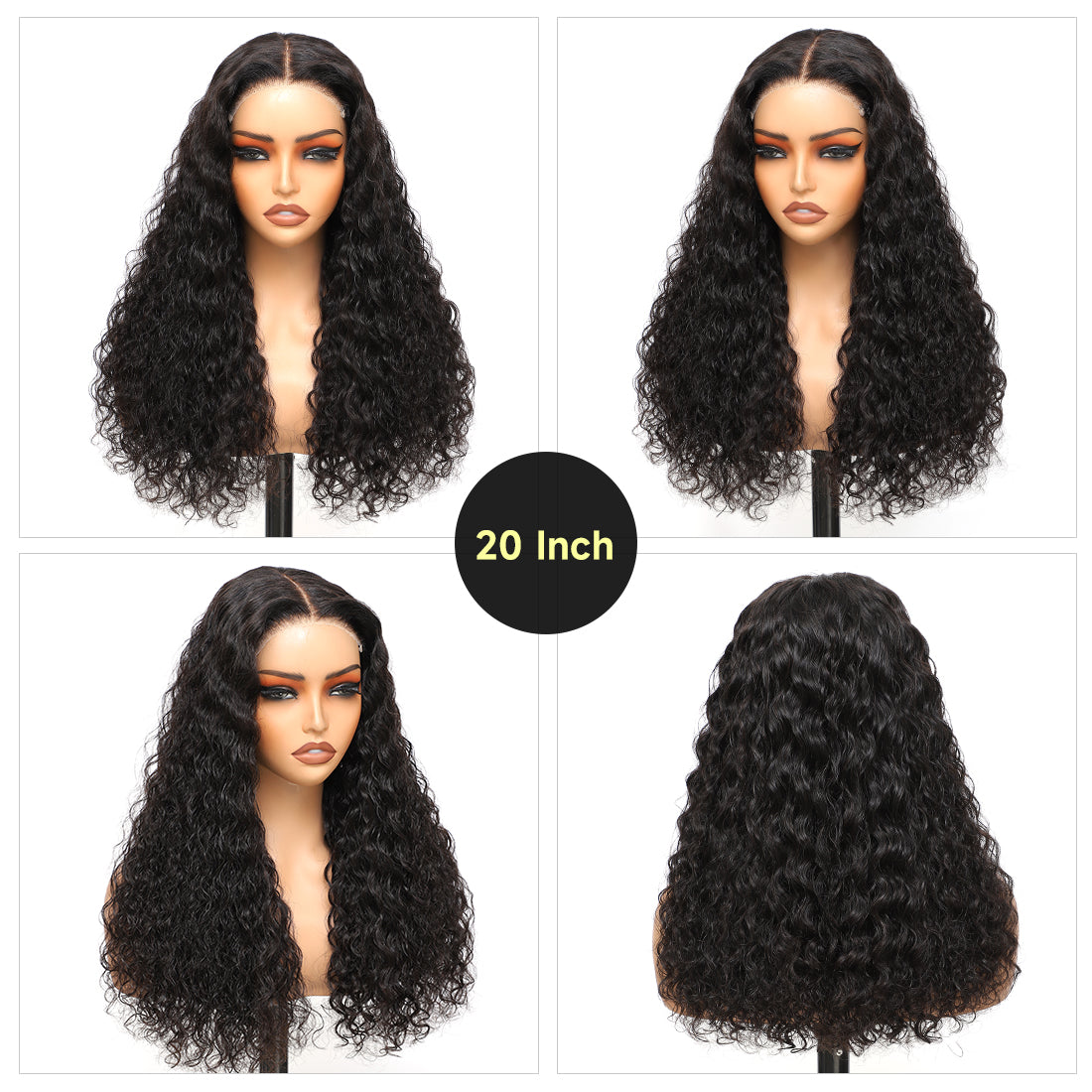 CindiRiver Water Wave Human Hair Wig 5x5 HD Lace Closure Pre Cut Lace and Bleached Knots Wear Go Glueless Natural Hairline Elastic Non Slip 3 Size Adjustable