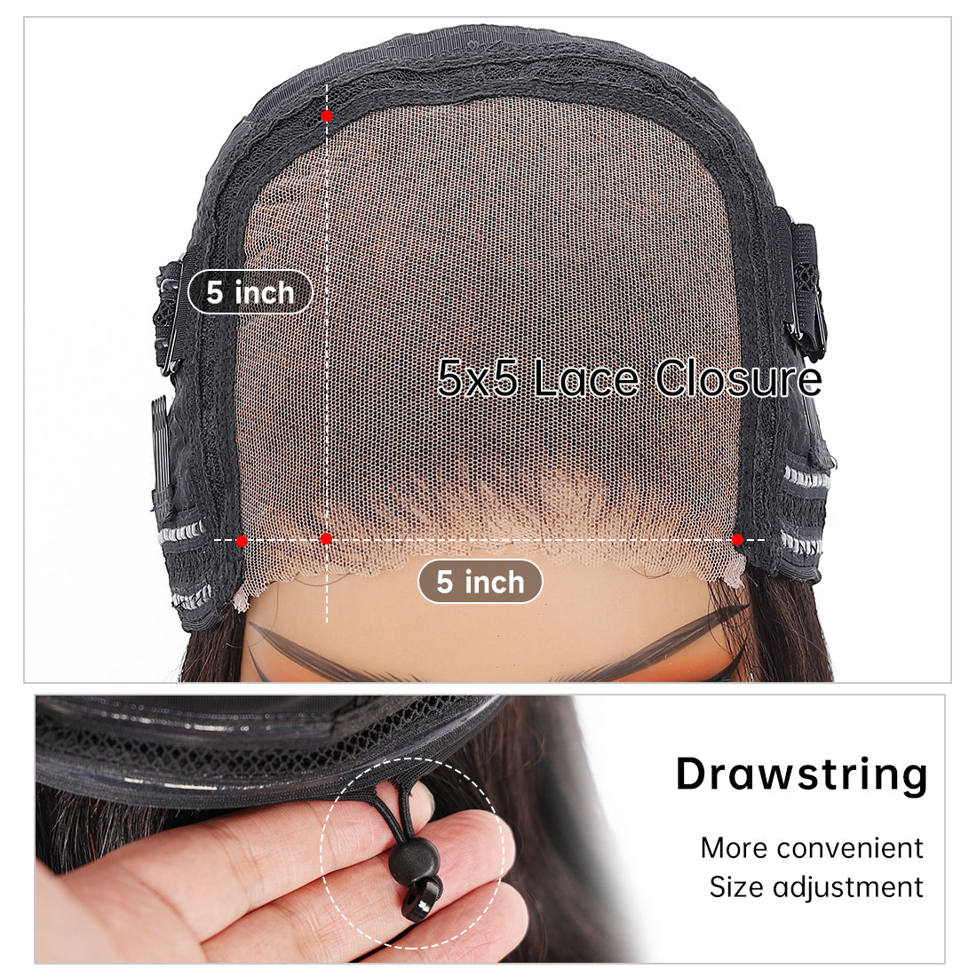 CindiRiver 100% Human Hair Glueless Wig 5x5 HD Lace straight wig