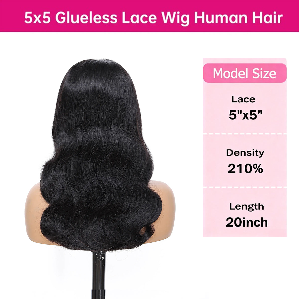 CindiRiver 5×5 HD Lace Body Wave Glueless Wig – 230% Density – product image 3