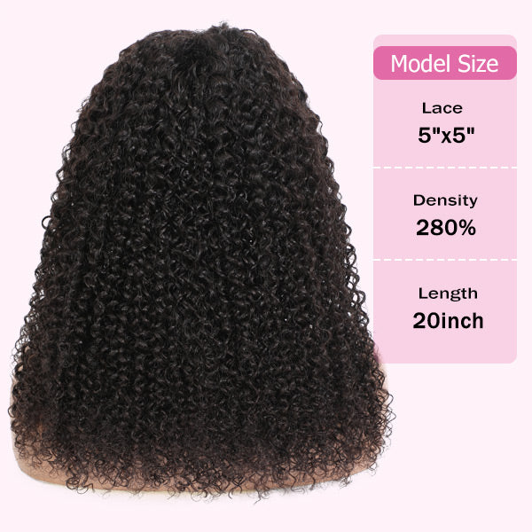 CindiRiver 5×5 HD Lace Jerry Curly Glueless Wig – 280% Density – product image 3