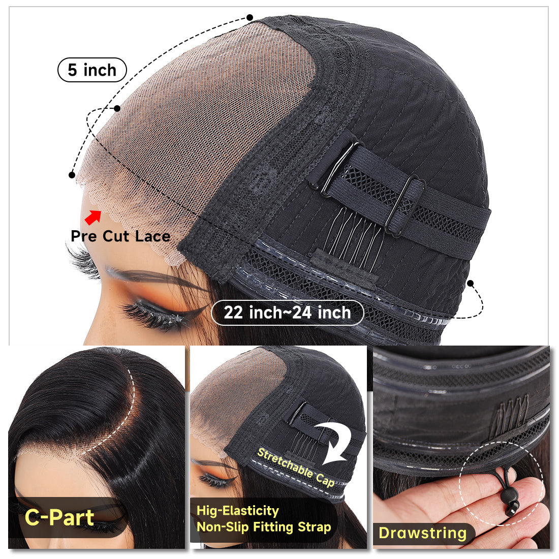 CindiRiver 100% Human Hair Glueless Wig 5x5 HD Lace BOB wig T1B/30 P4/27