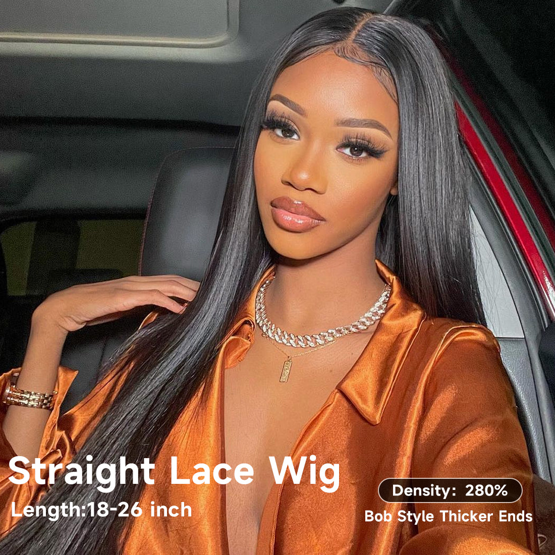 CindiRiver 100% Human Hair Glueless Wig 5x5 HD Lace straight wig