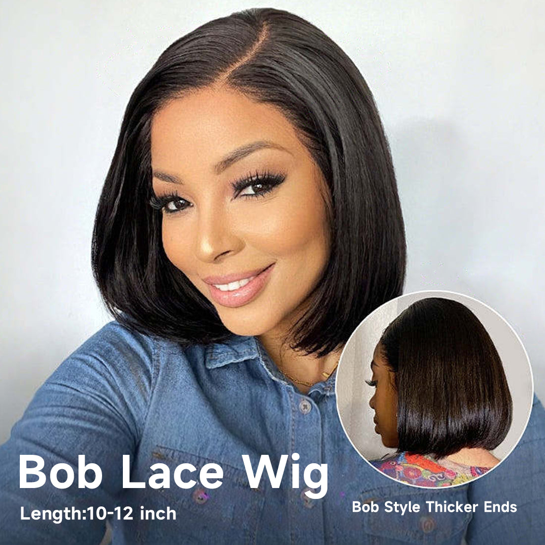 CindiRiver 100% Human Hair Glueless Wig 5x5 HD Lace BOB wig