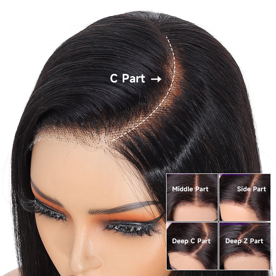 CindiRiver 100% Human Hair Glueless Wig 5x5 HD Lace straight wig