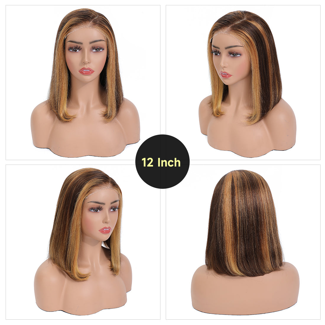 CindiRiver 100% Human Hair Glueless Wig 5x5 HD Lace BOB wig T1B/30 P4/27