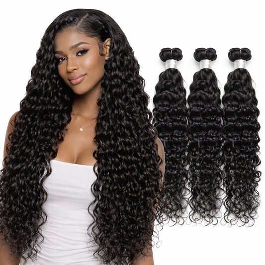 CindiRiver Bundles Water Wave 100% Human Hair