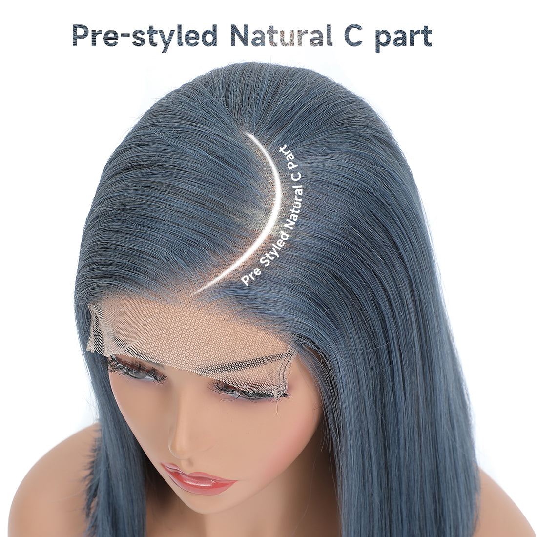 CindiRiver 5×5 HD Lace Misty Blue Bob Wig – 250% Density – product image 4