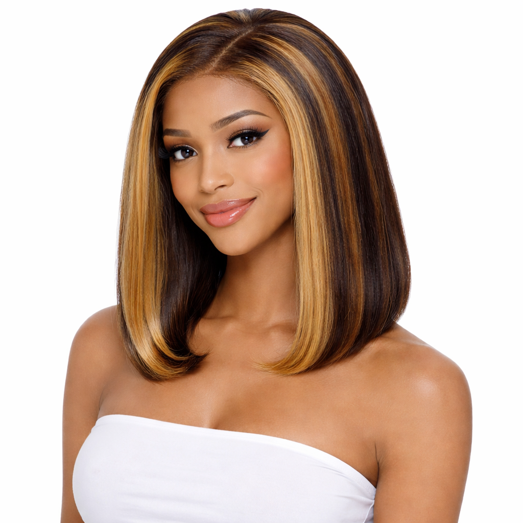 CindiRiver 100% Human Hair Glueless Wig 5x5 HD Lace BOB wig T1B/30 P4/27